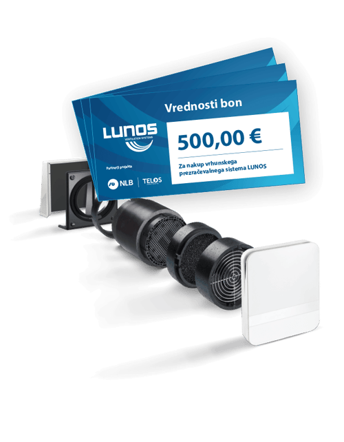 Vrednostni bon 500 EUR za nakup prezračevanja LUNOS